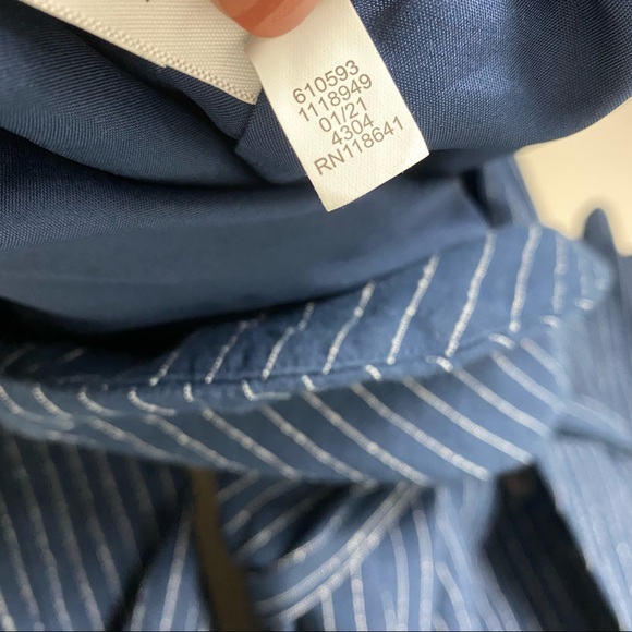 Lane Bryant NWT Linen Blend Dark Blue Striped Blazer women's size 24 - Picture 11 of 11